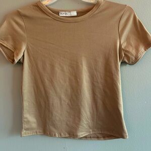 Tan cropped shirt